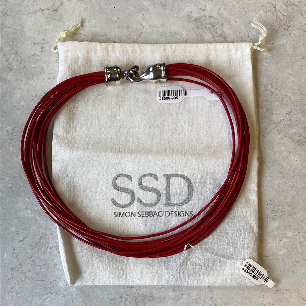 Simon Sebbag Red Leather Necklace